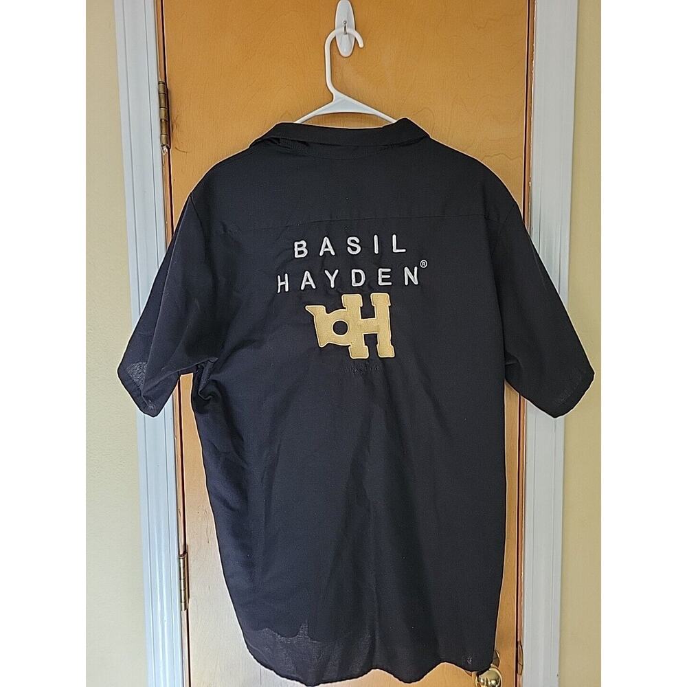 Basil Hayden Button Up Shirt Size XL Black Embroidered Employee -Red Kap Brand